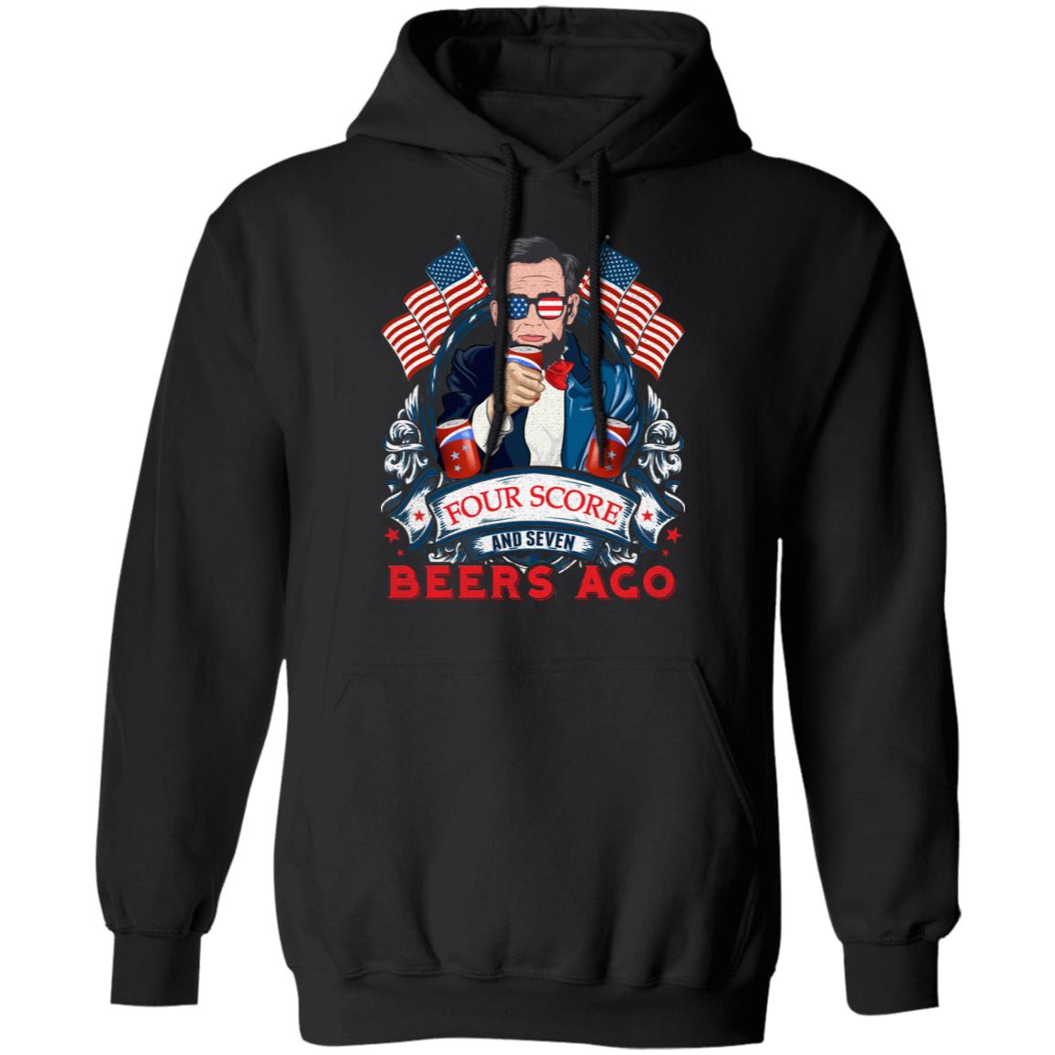 Abraham Four Score 4th July Hoodie, Black, Hoodie