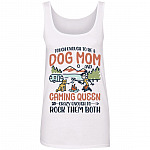 Dog Mom Camping Queen Tank Top, White, Ladies Tank Top