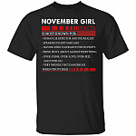 November Girl Facts T- Shirt - Funny November Girl Birthday Gift, Black, Unisex T-Shirt