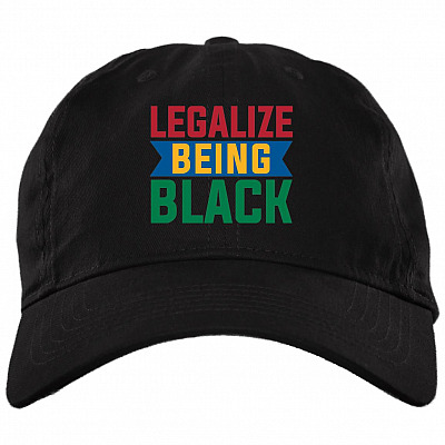 Legalize Being Black Twill Cap - High-Profile Snapback Hat, Black, Brushed Twill Dad Cap