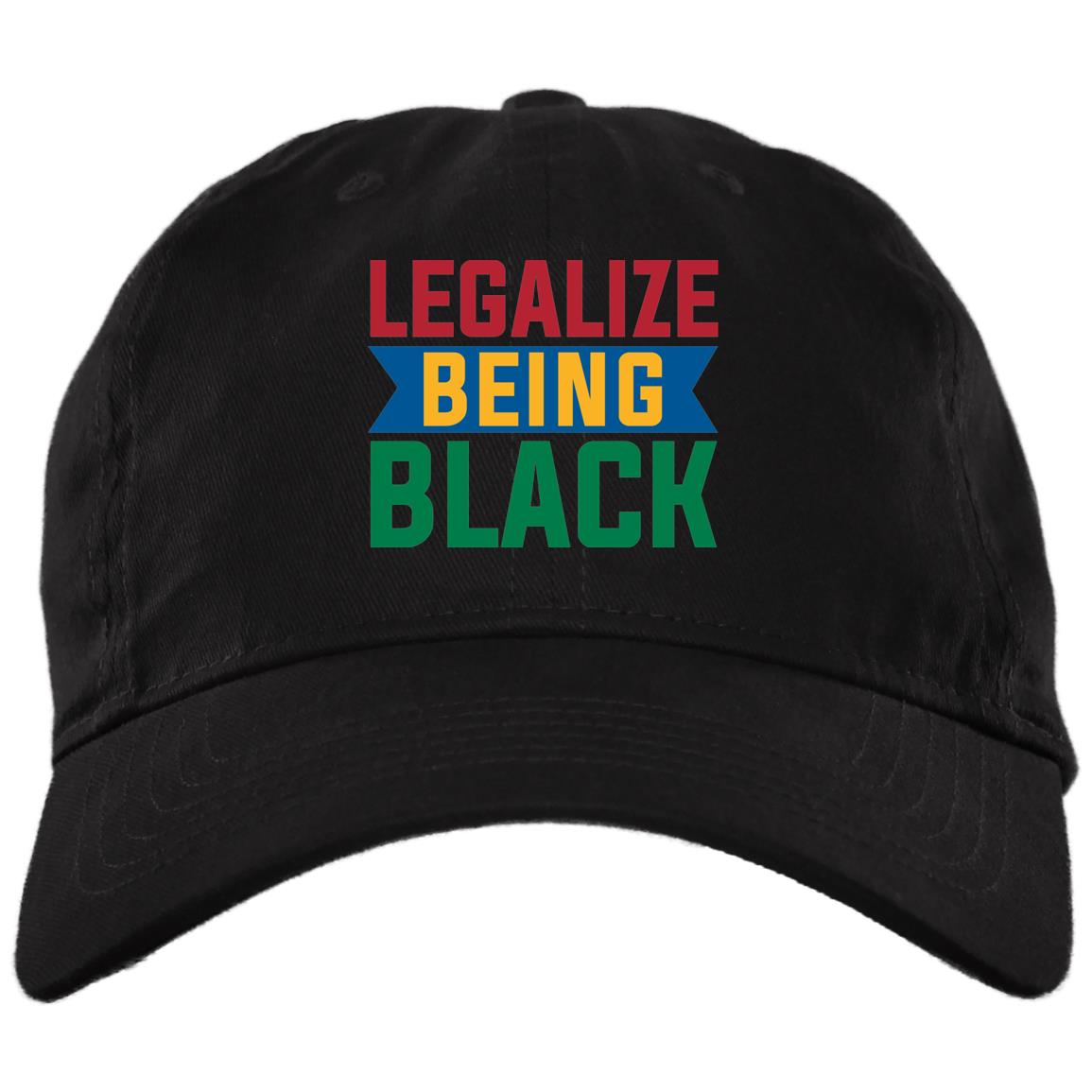 Legalize Being Black Twill Cap - High-Profile Snapback Hat, Black, Brushed Twill Dad Cap