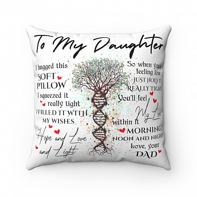 Alternative view of Dad To Daughter I Hugged This Soft Pillow I Squeezed It Really Tight I Filled It With My Wishes Throw - Decorative Pillow