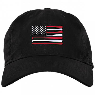Vintage Baseball Cap - American Flag Hat - Patriotic Trucker Hat - 4th July Baseball Fan Hat, Black, Brushed Twill Dad Cap