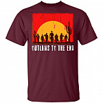 Outlaws to The End T-Shirt, Maroon, Unisex T-Shirt