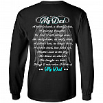 My Dad a Father's Touch a Daddy's Kiss Print on Back Only - Plain Front Hoodie - Sweatshirt - Long Sleeve Shirt, Black, Long Sleeve
