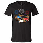 Happy Patriotic 4th July Dachshund T-Shirt - Proud Independence America USA Flag Patriot Dachshund Gift Shirt, Black, V-Neck T-Shirt Happy Patriotic 4th July Dachshund T-Shirt - Proud Independence America USA Flag Patriot Dachshund Gift Shirt, Black, V-Neck T-Shirt