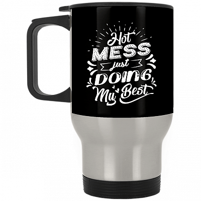 14 oz. Silver Travel Mug