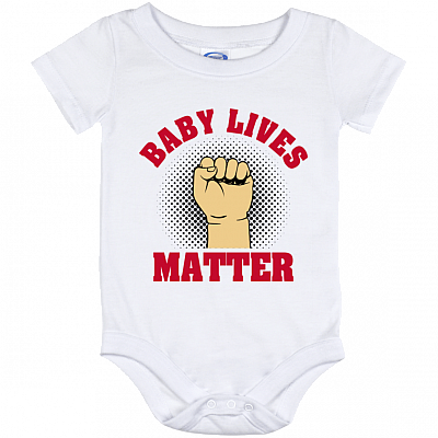 Baby Lives Matter - Raise Hand Anti Abortion Movement Baby Onesie - Baby Toddlers Bodysuit, White, Baby Onesie - 12 Month