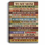 To My Mom If I Could Give You One Thing in Life Gallery Wrapped Framed Canvas Prints - Unframed Poster, White, 0.75'' Framed Canvas