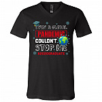 Even a Global Pandemic Couldn't Stop Me 2020 Graduate T-Shirt - V Neck, Black, V-Neck T-Shirt