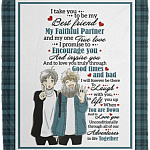 I Take You to Be My Best Friend My Faithful Partner - Boy Best Friend Fleece Blanket - Sherpa Blanket, White, Cozy Plush Fleece Blanket - 50x60