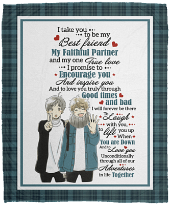 I Take You to Be My Best Friend My Faithful Partner - Boy Best Friend Fleece Blanket - Sherpa Blanket, White, Cozy Plush Fleece Blanket - 50x60