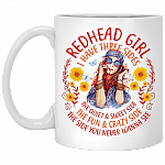 Redhead Girl I Have Three Sides The Quiet And Sweet Side Ceramic Coffee Mug - Beer Stein - Water Bottle, White, 11 oz. White Mug