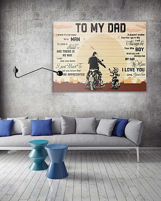 Alternative view of Cruiser Motorbike To My Dad I Know It's Not Easy For A Man To Raise A Child Framed Canvas Prints - Unframed Poster