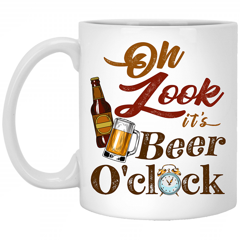 Beer Oclock Mug Look It's Beer O'Clock Ceramic Coffee Mug Beer Stein CubeBik
