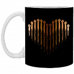 Hands Love With Dark Skin Tone - Black Lives Matter Heart Ceramic Coffee Mug - Beer Stein - Water Bottle, Black, 11 oz. White Mug