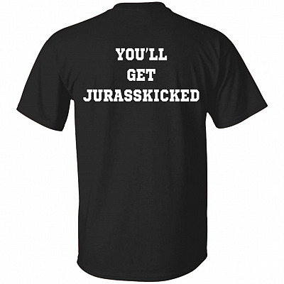 Alternative view of Don't Mess with AuntaSaurus You'll Get Jurasskicked 2 Sided T-Shirt