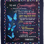To My Granddaughter Saying From Grandma Butterfly Personalized Blanket - Cool Butterfly Customized Blanket, White, Cozy Plush Fleece Blanket - 50x60 To My Granddaughter Saying From Grandma Butterfly Personalized Blanket - Cool Butterfly Customized Blanket, White, Cozy Plush Fleece Blanket - 50x60