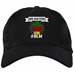 We Matter Black Lives Matter Twill Cap - High-Profile Snapback - Trucker Hat, Black, Brushed Twill Dad Cap