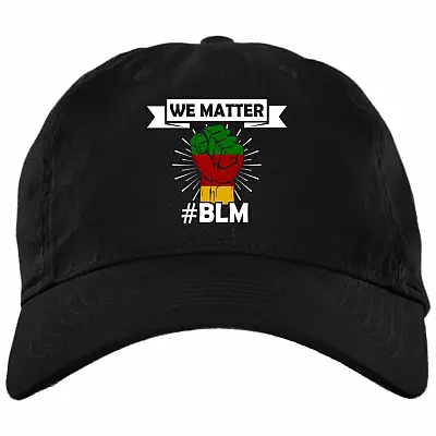 We Matter Black Lives Matter Twill Cap - High-Profile Snapback - Trucker Hat, Black, Brushed Twill Dad Cap