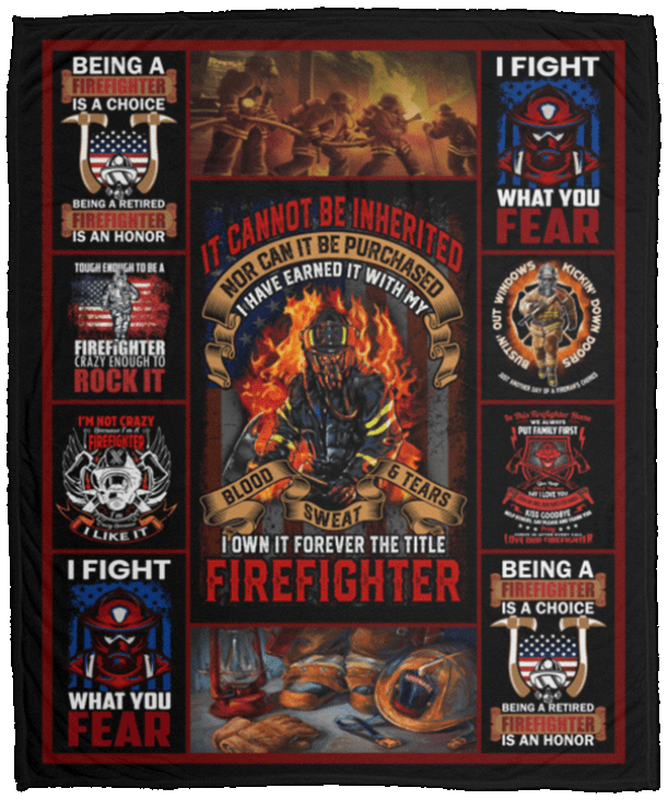 It Cannot Be Inherited Nor Can It Be Purchased Firefighters Prayer Fleece Blanket - Premium Sherpa Blanket, White, Cozy Plush Fleece Blanket - 50x60