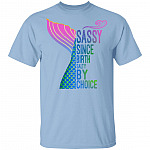 Mer-Maid Sassy Since Birth Salty by Choice Beach Lover Sarcasm T-Shirt, Light Blue, Unisex T-Shirt