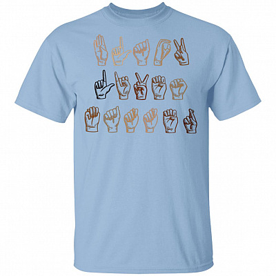 Black Lives Matter Hand Sign T-Shirt, Light Blue, Unisex T-Shirt