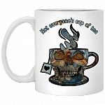 Not Everyone's Cup Of Tea Funny Skull Ceramic Coffee Mug - Beer Stein - Water Bottle - Color Changing Mug, White, 11 oz. White Mug