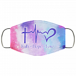 Faith Hope Love Washable Reusable Custom – Printed Cloth Face Mask Cover, White, Cloth Face Mask
