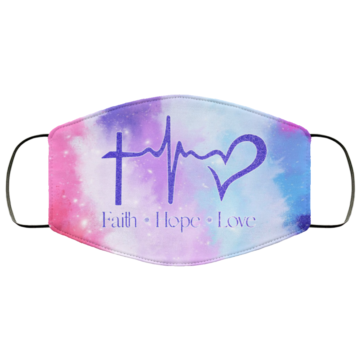 Faith Hope Love Washable Reusable Custom – Printed Cloth Face Mask Cover, White, Cloth Face Mask