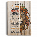 Dear Daddy I Saw Your Warm Gentle Smile Gift For Dad From Daughter Gallery Wrapped Framed Canvas Prints, White, 0.75'' Framed Canvas