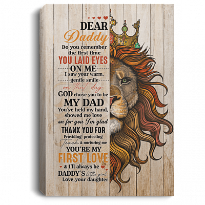 Dear Daddy I Saw Your Warm Gentle Smile Gift For Dad From Daughter Gallery Wrapped Framed Canvas Prints, White, 0.75'' Framed Canvas
