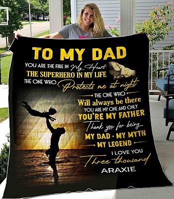 Alternative view of Personalized To My Dad My Dad My Myth My Legend Father's Day Gift Fleece Blanket - Premium Sherpa Blanket