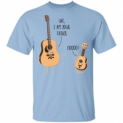 Uke I Am Your Father T Shirt Ukulele Guitar Music T-Shirt - Funny Saying Guitar Musician Sarcastic Shirt, Light Blue, Unisex T-Shirt