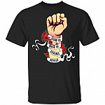 Stand Up Speak Up Persist Repeat Rose T-Shirt - Equality Feminist Empowered Women Shirt, Black, Unisex T-Shirt