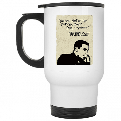 14 oz. White Travel Mug