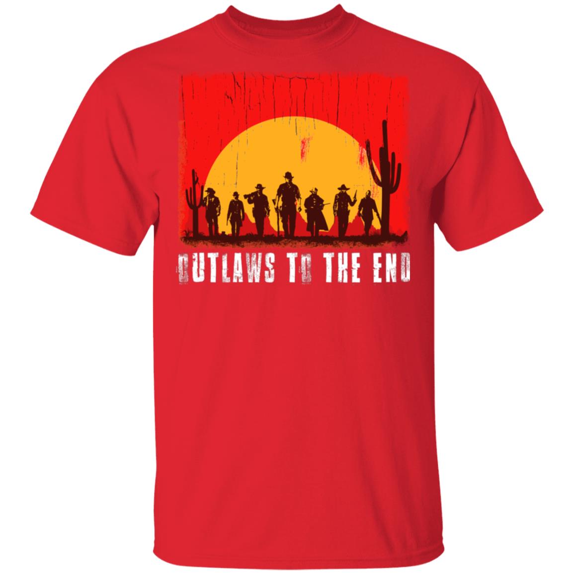 Outlaws to The End T-Shirt, Red, Unisex T-Shirt