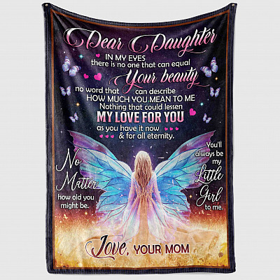 Alternative view of Dear Daughter In My Eyes There Is No One That Can Equal Your Beauty Fleece Blanket - Premium Sherpa Blanket