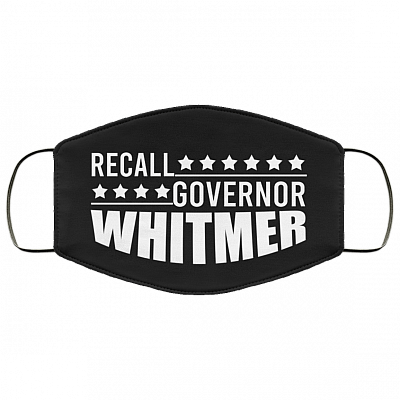 Recall Governor Whitmer Washable Reusable Custom – Printed Cloth Face Mask Cover, Black, Cloth Face Mask