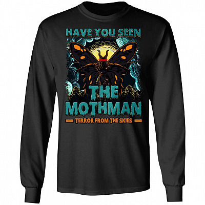 Vintage Have You Seen The Mothman Terror From The Skies West Virginia Monsters Hoodie - Sweatshirt, Black, Long Sleeve