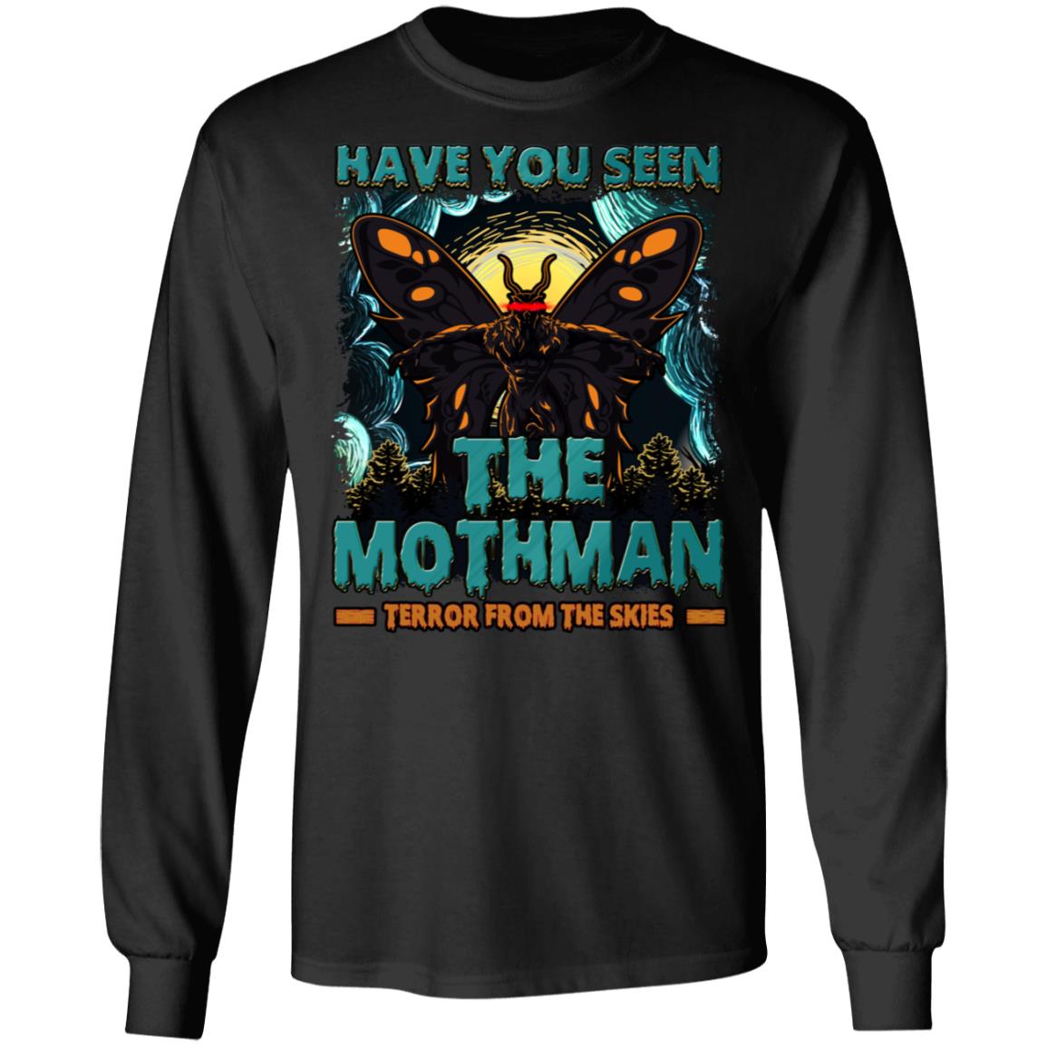 Vintage Have You Seen The Mothman Terror From The Skies West Virginia Monsters Hoodie - Sweatshirt, Black, Long Sleeve