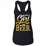 Just A Girl In Love With Beer Tank Top, Black, Ladies Racerback Tank Just A Girl In Love With Beer Tank Top, Black, Ladies Racerback Tank
