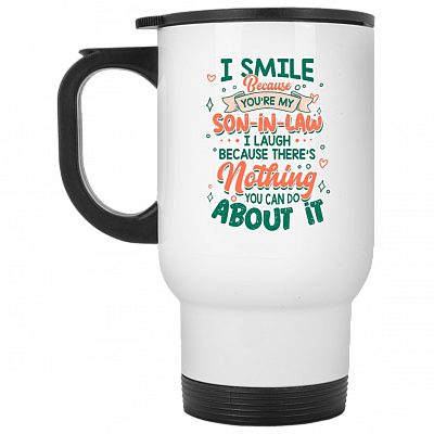 14 oz. White Travel Mug