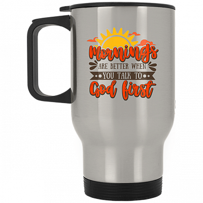 14 oz. Silver Travel Mug