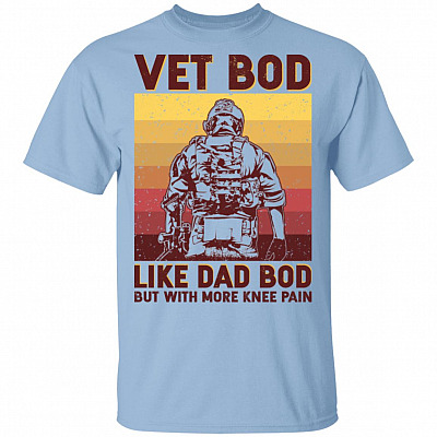 Vet Bod Like Dad Bod but with More Knee Pain Vintage T-Shirt, Light Blue, Unisex T-Shirt