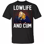 Lowlife And Cum Jeffrey Epstein And Trump T-Shirt, Black, Unisex T-Shirt