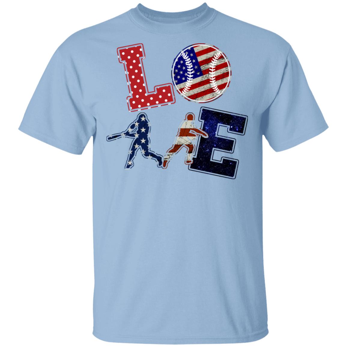 Love Baseball T-Shirt - Baseball Lovers Shirt, Light Blue, Unisex T-Shirt