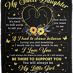 Dad to Daughter Sometimes It's Hard To Find Words To Tell You How Much You Mean To Me Fleece - Sherpa Blanket, White, Cozy Plush Fleece Blanket - 50x60
