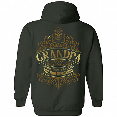 Grandpa Biker Shirt, Forest Green, Hoodie