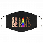 Be Kind Washable Reusable Custom - Printed Cloth Face Mask Cover, Black, Cloth Face Mask